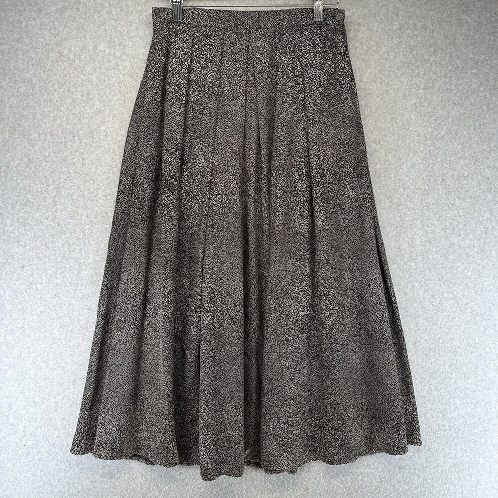 Vintage Bullocks Wilshire Fit N Flare Skirt Size 10 Black With Dots